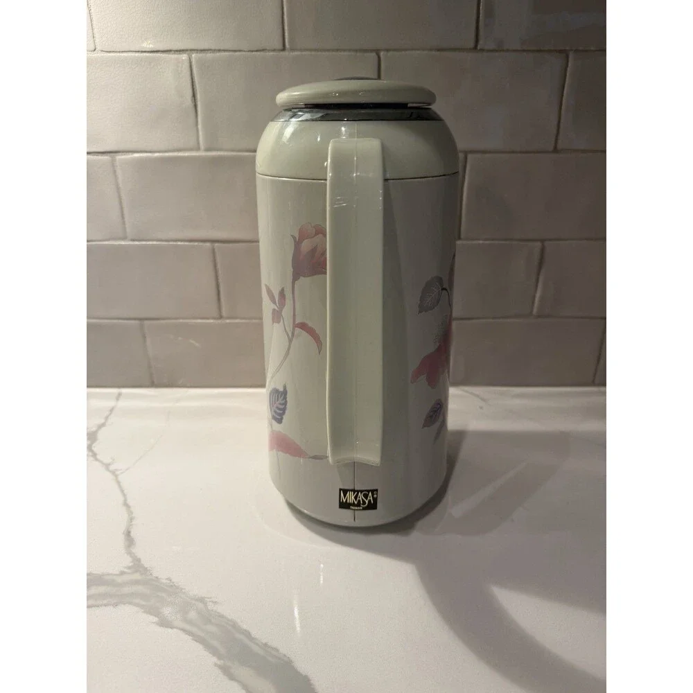 Beautiful Rare Mikasa Continental Silk Flowers 1 Liter Thermos